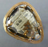 LARGE 12.26CT DIAMOND & AAA SMOKY TOPAZ 14KT ROSE GOLD TRILLION SOLITAIRE RING