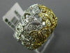 ESTATE LARGE .72CT DIAMOND 14KT WHITE & YELLOW GOLD FILIGREE BUTTERFLY FUN RING