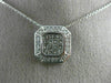 ESTATE LARGE .68CT DIAMOND 14KT WHITE GOLD 3D OCTAGON INVISIBLE PENDANT #21627