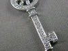 LARGE ESTATE .80CTW DIAMOND 14K WHITE GOLD HEART KEY PENDANT F/G VVS CHAIN 20160