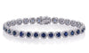 7.16CT DIAMOND & AAA SAPPHIRE 14KT WHITE GOLD 3D SQUARE HALO ETERNITY BRACELET
