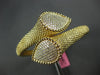 EXTRA LARGE 2.14CT DIAMOND 18KT YELLOW GOLD SNAKE FILIGREE CUFF BANGLE BRACELET