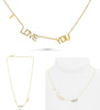 .12CT DIAMOND 14KT YELLOW GOLD 3D I LOVE YOU BY THE YARD ADJUSTABLE FUN NECKLACE