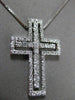 ESTATE .80CT DIAMOND 18KT WHITE GOLD 3D HANDCRAFTED FLOATING CROSS PENDANT 13084