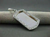 ESTATE .54CT DIAMOND 14KT WHITE GOLD ENGRAVABLE DOG TAG NAME PLATE PENDANT 17143