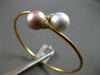 LARGE DIAMOND & AAA WHITE & PINK SOUTH SEA PEARL 18KT ROSE GOLD BANGLE BRACELET