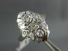 ANTIQUE WIDE .78CT DIAMOND 14KT WHITE GOLD ROUND & MARQUISE FILIGREE RING #565