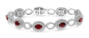 WIDE 7.2CT DIAMOND & AAA RUBY 18KT WHITE GOLD OVAL DOUBLE HALO TENNIS BRACELET