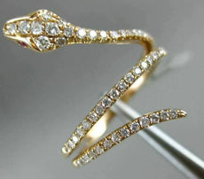 ESTATE .43CT DIAMOND & AAA RUBY 18KT ROSE GOLD 3D HANDCRAFTED ETOILE SNAKE RING