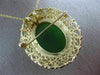 ANTIQUE LARGE AAA GREEN JADE 14K YELLOW GOLD CLASSIC FILIGREE PIN PENDANT #21962
