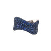 ESTATE LARGE 2.8CT AAA SAPPHIRE 18KT WHITE GOLD CLASSIC MULTI ROW CPAVE FUN RING