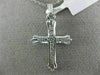 ESTATE .30CT ROUND DIAMOND 14KT WHITE GOLD CLASSIC CHANNEL CROSS PENDANT #23015