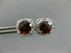 ESTATE 1.88CT DIAMOND & GARNET 14KT WHITE GOLD CLASSIC SQUARE HALO STUD EARRINGS