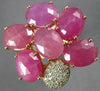 EXTRA LARGE 16.25CT DIAMOND & AAA RUBY 14KT WHITE & ROSE GOLD OVAL FLOWER RING