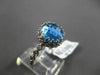 ANTIQUE 5.08CTW DIAMOND & AAA BLUE TOPAZ 14KT WHITE GOLD FILIGREE MILGRAIN RING