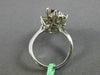 ANTIQUE LARGE 2.30CT DIAMOND & AAA RUBY 18KT WHITE GOLD 3D OVAL FLOWER FUN RING