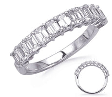 ESTATE 1.65CT DIAMOND 14KT WHITE GOLD 3D SHARED PRONG WEDDING ANNIVERSARY RING