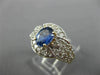 ESTATE WIDE 1.40CT DIAMOND & AAA SAPPHIRE 14K TWO TONE GOLD OVAL ENGAGEMENT RING