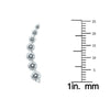 ESTATE 1.25CT DIAMOND 14KT WHITE GOLD CLASSIC ROUND JOURNEY EAR CLIMBER EARRINGS