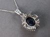 LARGE 3.11CT DIAMOND & AAA SAPPHIRE 14KT WHITE GOLD 3D FLOATING PENDANT #27929