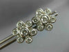 ANTIQUE LARGE 1.14CT DIAMOND 14KT WHITE GOLD FLOWER CLUSTER BEZEL EARRINGS #1958