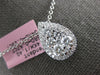 EXTRA LARGE 1.16CT DIAMOND 14KT WHITE GOLD 3D CLUSTER TEAR DROP FLOATING PENDANT