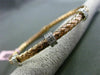 ESTATE .30CT DIAMOND 14KT WHITE & ROSE GOLD WOVEN 6mm FLEXIBLE BANGLE BRACELET