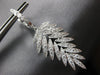 LARGE 1.52CT DIAMOND 18KT WHITE GOLD 3D ROUND MULTI LEAF HUGGIE HANGING EARRINGS