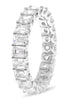 ESTATE LARGE 4.19CT DIAMOND PLATINUM 3D EMERALD CUT ETERNITY ANNIVERSARY RING