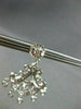 ANTIQUE 2.58CT DIAMOND 14KT WHITE GOLD HANGING FILIGREE CHANDELIER EARING #559