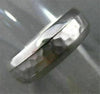 ESTATE WIDE 14KT WHITE GOLD MATTE & SHINY HAMMER LOOK MENS WEDDING RING BAND 612