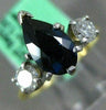 ESTATE 1.50CT DIAMOND & AAA SAPPHIRE 14KT WHITE & YELLOW GOLD 3D ENGAGEMENT RING