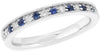 .29CT DIAMOND & AAA SAPPHIRE 14KT WHITE GOLD FILIGREE MILGRAIN ANNIVERSARY RING