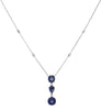5.42CT DIAMOND & AAA SAPPHIRE 18K WHITE GOLD PEAR SHAPE & ROUND 3 STONE NECKLACE