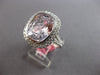 EXTRA LARGE 9.28CT DIAMOND & AAA KUNZITE 18KT WHITE GOLD CUSHION ENGAGEMENT RING