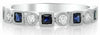 ESTATE .49CT DIAMOND & AAA SAPPHIRE 14KT WHITE GOLD 3D FILIGREE ANNIVERSARY RING