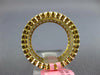 WIDE 1.46CT DIAMOND & RED ENAMEL 18KT YELLOW GOLD MULTI FLOWER ETERNITY FUN RING