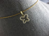 ESTATE .13CT DIAMOND 14KT YELLOW GOLD 3D CLASSIC BUTTERFLY LOVE FLOATING PENDANT