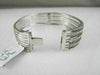 ANTIQUE WIDE 5.9CT DIAMOND 18KT W GOLD MULTI ROW BANGLE