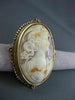 ANTIQUE LARGE 14KT YELLOW GOLD HANDCRAFTED LADY SHELL CAMEO PENDANT & PIN #22935