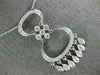 ESTATE LARGE .40CT DIAMOND 18K WHITE GOLD FILIGREE CHANDELIER OVAL PENDANT 14920