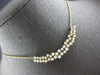 ESTATE LARGE 2.30CT DIAMOND 14KT YELLOW GOLD CLASSIC CLUSTER 2 ROW LOVE NECKLACE