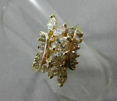 ESTATE LARGE 1.26CT MARQUISE & ROUND DIAMOND 14K YELLOW GOLD COCKTAIL RING 21999