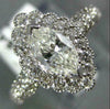 ESTATE 1.32CT DIAMOND 14K WHITE GOLD MARQUISE & ROUND HALO ENGAGEMENT RING #1542