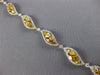 LARGE 7.13CT MULTI COLOR DIAMOND 18KT TWO TONE GOLD MULTI LEAF TENNIS BRACELET