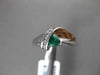 ESTATE .43CTW DIAMOND & AAA EMERALD 14KT WHITE GOLD TRILLION FUN FRINDSHIP RING