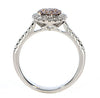 ESTATE .69CT WHITE & PINK DIAMOND 18K WHITE & ROSE GOLD CLASSIC FLOWER LOVE RING