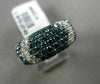 ESTATE 2.75CT WHITE & BLUE DIAMOND 14KT WHITE GOLD 3D MULTI ROW ANNIVERSARY RING