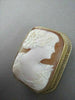 ANTIQUE 14KT YELLOW GOLD HAND CARVED LADY SHELL CAMEO PENDANT PIN & BROOCH #1328