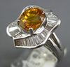 ESTATE 3.71CT DIAMOND & AAA YELLOW SAPPHIRE 18KT WHITE GOLD OVAL BALLERINA RING